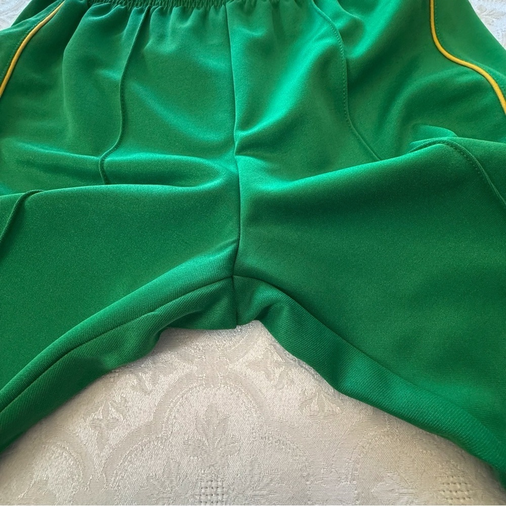 BDG Josie Tricot High-Waisted Flare Pants Bright Green Elastic Waist Retro Large - Picture 7 of 16